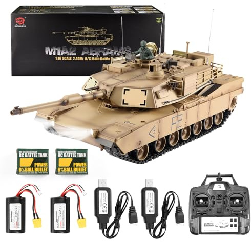 AOFT TECHNOLOGY US M1A2 Abrams Army Tank Model 1/16 2.4GHz Remote Control Tank with Sound & Light 360 Degree Turret Rotation Henglong 3918-1 RC Toy for Ages 14+ or Adults