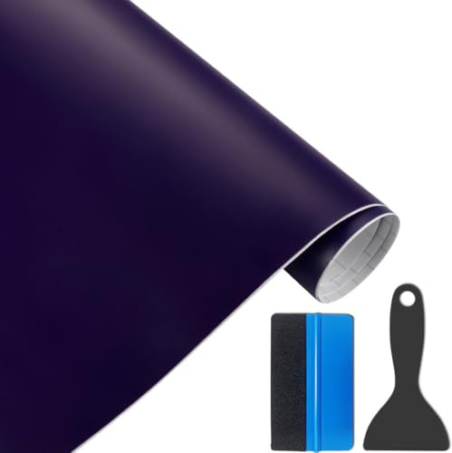 NewL Matte Purple Vinyl Car Wrap DIY Self Adhesive Film 50 x 150 cm | Matte finish, air release channels, heat stretchable, weatherproof, for cars, motorbikes & furniture, laptop, phone decor