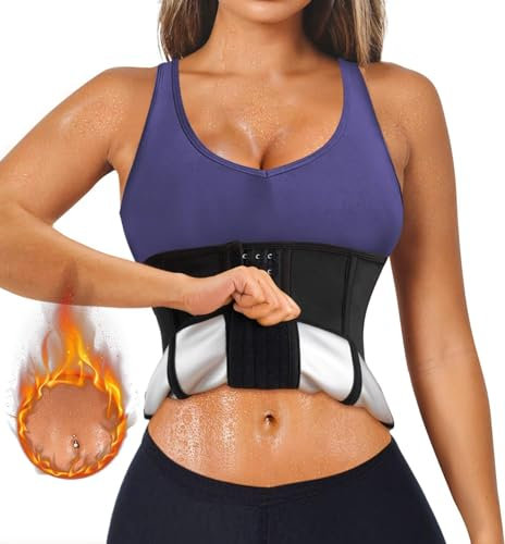 Chumian Ceinture de Sudation Femme Amincissante Gaine Ventre Plat Sport Ceinture Abdominale Minceur Corset Sauna Fitness (Noir, XXL)