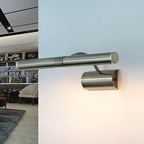 Licht-Erlebnisse Wandlampe Metall verstellbar 36 cm lang schmal E14 2-flammig in Bronze Bilderleuchte Spiegelleuchte