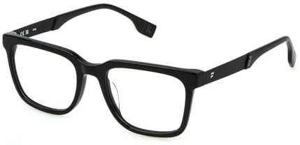 FILA Quadratisch Edelstahl Brillen in Glänzend Schwarz für Herren, Brille mit Sehstärke, optional mit Sonnenbrillen tönung oder Blaulichtfilter (Modell VFI715)