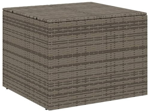 vidaXL Caja de Almacenaje de Jardín, Cofre de Almacenaje, Asiento Banco Exterior, Baúl para Juguetes Patio, Ratán Sintético Gris 291L