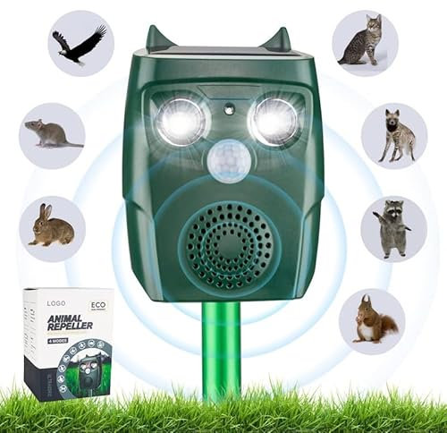 Katzenschreck für Garten, Katzenschreck Ultraschall Solar wasserdichte Tiervertreiber Katzenschreck für Katzen, Hunde, Vögel, Mäuse 3 Modus Einstellbar