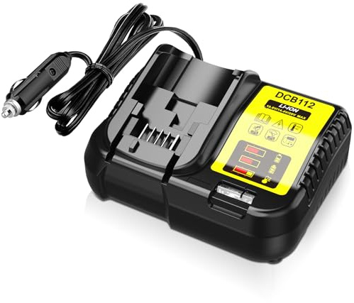 Cargador de coche de repuesto para batería Dewalt de 20 V, cargador DCB112 con salida de vehículo de 12 V CC para baterías de litio Dewaot de 12 V, 20 V y 60 V DCB201 DCB203 DCB204