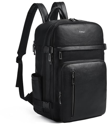 tiamyi Sac à dos pour ordinateur portable pour femme 15,6 pouces en cuir tendance pour voyage, université, travail