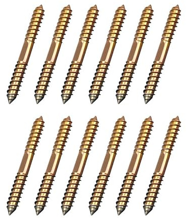 12PCS Double Ended Screw, Hanger Bolts, Double Pointed Head Self Tapping Wood Screws, for Wood Connecting、Furniture Fixing
