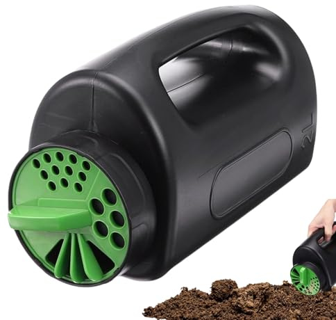 Spargitore per fertilizzanti a mano - Spargi di fusione del ghiaccio, seminatrice da giardino trasmessa a grande capacità con apertura regolabile contiene fino a 500 piedi quadrati per sale vasca da b