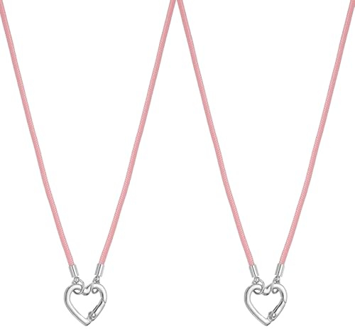 QUARKZMAN 2Pz Cordino per Occhiale con Anello,Laccetti per Occhiali Cinturino Collo Anti-Smarrimento da Sole Catenella Morbida e Portatile con Anello a Cuore in Lega per Uomo e Donna, Rosa
