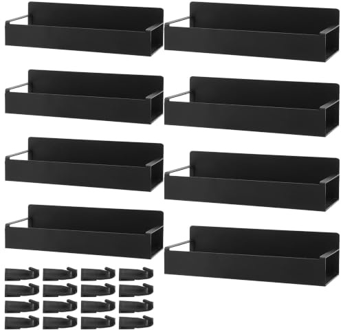8Pcs Magnetic Spray Can Holder, Heavy Duty Toolbox Holder, Wall Mounted | Black Spray Bottle Organizer, Powerful Magnetic Backing, Mechanic Paint Storage Rack, or Garage Home Workspace