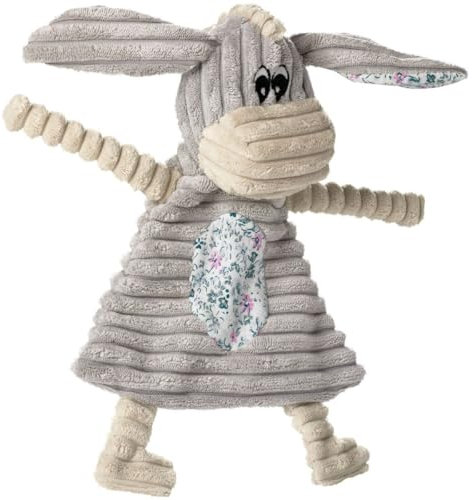 HUNTER HUGGLY BLANKET DONKEY, Hundespielzeug, Plüsch, Kuscheldecke, Esel, 27 cm, grau