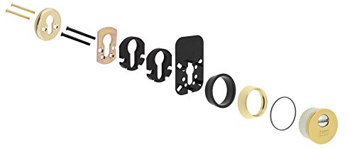 Tesa Assa Abloy E80026LPD Escudo De Alta Seguridad Para Puertas De Entrada Latonado E800