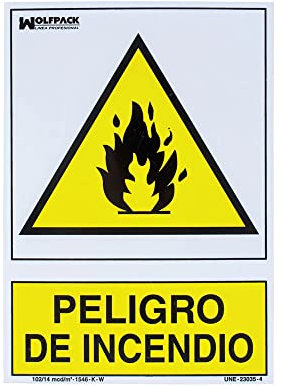 Cartel Peligro De Incendio 30x21 cm.