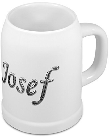 digital print Bierkrug mit Name Josef - Design Chrom-Schriftzug - Namens-Tasse, Becher, Maßkrug