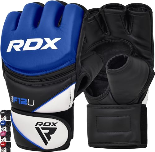 RDX PU Leder MMA Handschuhe Sparring Kampf Freien UFC Kunst Martiaux Boxsäcke Training Kickboxing S Blau - blau