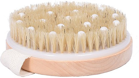 ROMER - Cepillo corporal seco y húmedo con nódulos de masaje - Cerda natural para una mejor exfoliación - Limpia las células muertas de la piel mientras reduce la celulitis y toxinas