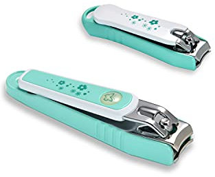 PAFASON Ultra Scharf Nagelknipser Set, 2 Pack Fingernagel und Zehennagel Trimmer Cutter, Rostfreier Stahl, Gebogene Klinge, Stabil, Nagel Fänger, Nagel Feilen für Männer und Frauen