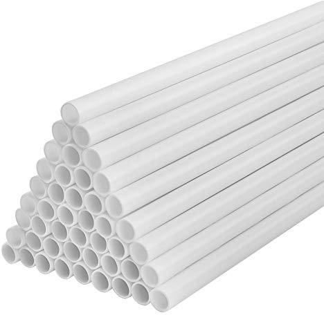 50 Pcs Tortenstützen,Tortenständer,weiße Kuchendübel 0,4 Zoll Durchmesser Kuchenstützstangen Kuchenrunddübel Strohhalme für abgestufte Kuchenkonstruktion und Stapelunterstützung (9,45 Zoll Länge)