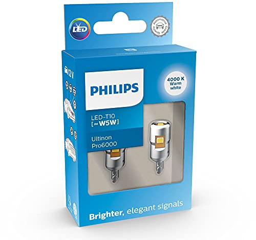 Philips Ultinon Pro6000 LED T10 foco de señalización para automóvil (W5W), 4.000K warm white, Versión anterior