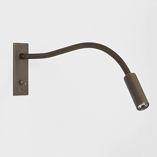 Foco de pared con cuello de cisne Lámpara LED de lectura junto a la cama, Aplique con cable empotrable ajustable con interruptor, Lámparas de cabecera flexibles Luces nocturnas para dormitorio