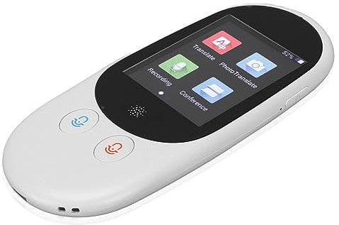 Sprachübersetzergerät, Klassisches Sprachübersetzergerät, 2,4-Zoll-Touchscreen Echtzeit-Zwei-Wege-Übersetzung Tragbarer Intelligenter Sprachübersetzer für Ohrhörer, Zwei-Wege-Sprache,(Weiß)