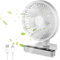 humpun USB Desk Fan, 2024 Upgrade 4500mAh USB Rechargeable Desktop Fan, 4 Speeds Power Display Silent Fans for Sleeping, 120° Rotation Oscillating Quiet Strong Airflow Fans Home Bedroom Office, White