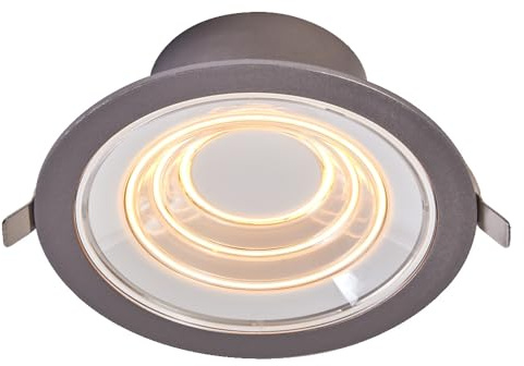 LEDVANCE DECOR FIL DL ECHO Downlight 166mm, silber, 7W, 650lm, kabellos, modernes Filament Design, individuelle Helligkeitssteuerung, dimmbar, IP20, 2700K, Single-pack