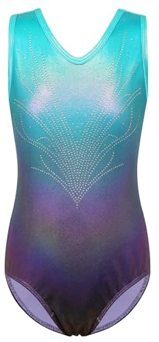 ZNYUNE Aqua 14A - Body da balletto colorato con fiocco di neve, per bambine dai 3 ai 12 anni