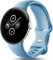 Easuny Bracelet Compatible avec Google Pixel Watch 2 Bracelet/Google Pixel Watch Bracelet, Réglable Souple Silicone Bracelet pour Google Pixel Watch/Pixel Watch 2 pour Femmes Hommes, Grand Bleu