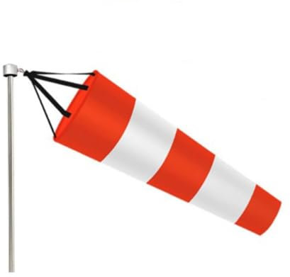 BBTISG Ripstop Windsock, Wind Direction Measurement Sock Bag with Reflective Belt Fluorescent Windsock Wind Measurement Sock Bag for Outdoor, Airport, Park (200cm)