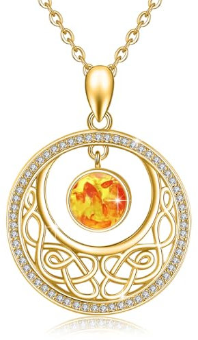 PARYFO Bernstein Sonne Halskette 925 Sterling Silbe Amber Sonnen Anhänger Vergoldeter Anhänger Halskette Bernstein Schmuck für Frauen Mädchen, Sterling Silber
