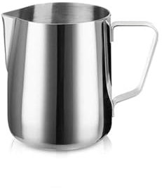 WENYOG Pot à Lait Pichet à Mousse de Lait en Acier Inoxydable, Tasse à café 350/600/1000/1500ml, pichet à Latte Expresso Cappuccino, Tasse à Lait(350ml)