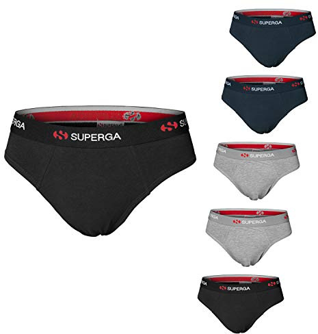 SUPERGA Slip Uomo 6 Pz Assortiti Cotone Elasticizzato Moda Egidio (IT, Testo, M, Regular, Regular, 326)