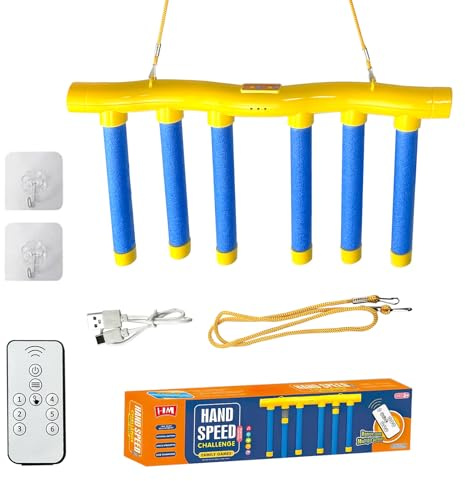 DiazEase Remote Control Reflex Stick Game, Family Interactive Reaction Time Training - Falling Sticks Challenge for Hand Eye Coordination Training, Party Reflex Challenge Games & Adults/Kids (Yellow)
