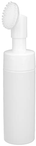 Vit silikonborstskumflaska med spiralflaska, för tappning av lotion eller ansiktsrengöring, för porer djuprengöring (200 ml)