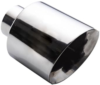Tubo Scarico Terminale Di Scarico Universale Per Auto In Acciaio Inossidabile, Ingresso 76 Mm, Uscita Inclinata, Gola Finale Del Silenziatore Da 127 Mm(DM2023c)