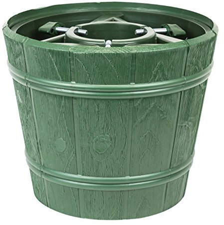 Christbaumständer Kunststoff D 34,5 cm grün Holzdekor Weihnachtsbaumständer