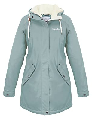 Regenliebe Damen Regenmantel Friesennerz mit Teddyfleece gefüttert, Größe:50, Farbe:hellblau