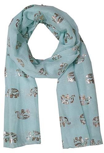 World of Shawls Metallic Rose Gold Beautiful Thai Elephant Print Women Scarf Shawl Scarves Wrap Beach Cover Gift