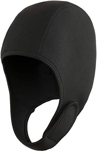 Cagoule Néoprène Thermique de Combinaison Bonnet de Plongée en Néoprène de 2 mm avec Sangle de Menton Extensible pour le Surf, la plongée avec Tuba, le kayak, la voile, le canoë, les sports nautiques