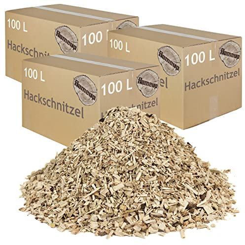 Hackschnitzel für Ofen Rindenmulch für Garten Hochbeet Holz Pflanzen Einstreu Holzhackschnitzel Grob Holzschnitzel Streu Beet Abdeckung Deko Abdeckung 100-500 L flameup, Menge:300 L