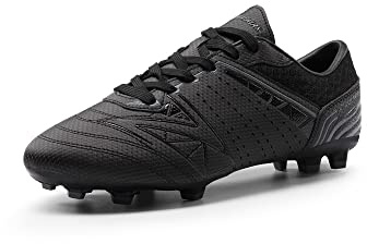 DREAM PAIRS Herren Fußballschuhe Jugen Trainingsschuhe Professionelle Stollen Spikes Cleats Outdoor Sport Football Schuhe,Size 39,SCHWARZ/DUNKELGRAU,160859-M-E