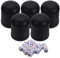 Zerodeko Poker Dice Dice Black 5 Sets Cups Plastic Shaker with Dot Dices Game Set for Farkle Party Family Games Night Black Poker