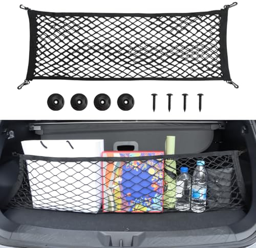 MARCHFA Car Rear Trunk Cargo Net Compatible for 2024 2025 2026 Subaru Impreza Crosstrek Accessories Cargo Storage Organizer Mesh Net