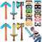WuGU Kindergeburtstag Mitgebsel, Pixel Schwert, Geschenke für Kinder Set, Pixel Aufblasbare Spielzeuge Partyzubehör für Halloween Pool Party Cosplay Kostümpartys Geburtstagsparty