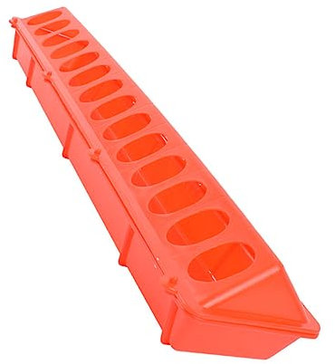 CIYODO 2St Langer Trog Wachtel-Feeder Küken füttern Kükentränke Futtertrog für Tiere Kükenfresser vogelfutterspender vogelfutterhäuschen Futternutschale füttern Hühnerfutter Plastik rot