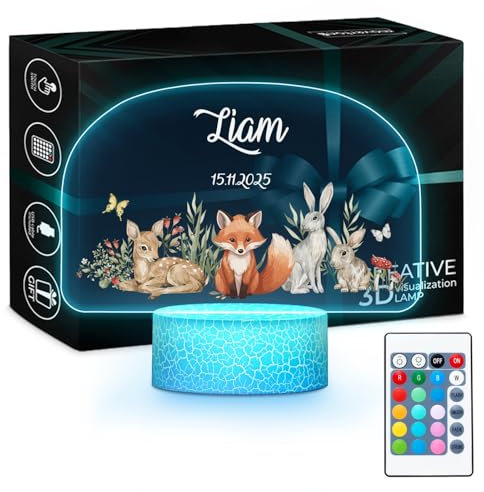 Maverton Perosnalisiertes Nachtlicht für Babys - LED Nachttischlampe für Kinder - Geschenk zur Geburt - Nachtlicht Baby - Geburtstagsgeschenk - personalisierte Geschenke Baby, Baby Geschenk Mädchen