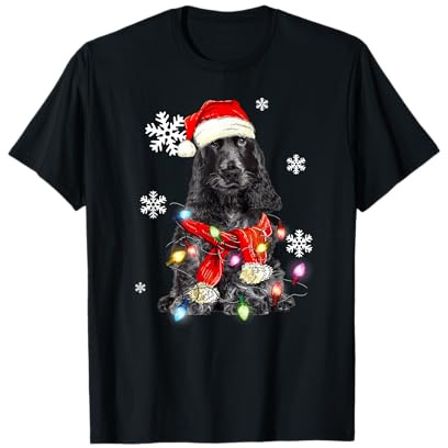 Cocker Spaniel dog Christmas Light Pajama Dog Xmas T-Shirt