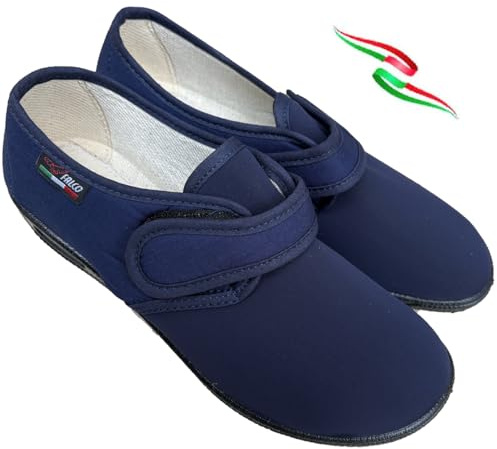 GAVIGA pantofole leggere elasticizzate DONNA regolabili strappo alluce valgo riabilitazione estive made italy 2025 (blu scuro, Sistema Taglie Calzature EU, Adulto, Donna, Numero, Media, 40)