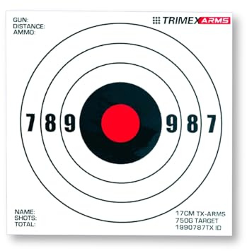 Trimex Arms Shooting Target Cards, 17 cm Square, White, Pack of 100