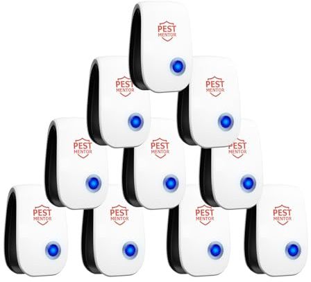 Ultrasonic Pest Repellent Indoor Insect Repellent, Pest Control, Ultrasonic Plug in for Cockroaches, Mouse, Bugs, Mosquito, Mice, Spider, Ant, Rodent Repellent, Silent, Energy-Efficient, 10 Pack